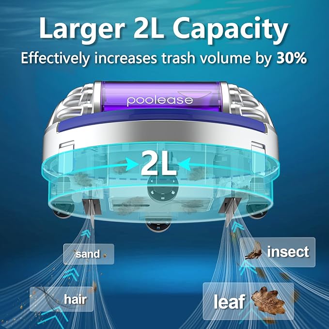 X1 Robotic Pool Vacuum for Above Ground Pool, Automatic Cordless Pool Cleaner with 45W Dual-Motor, Ideal for Above-Ground Flat Pool, 2L Debris Capacity, 90Mins Runtime