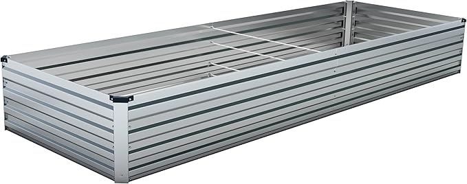 8x3x1.5FT Galvanized Raised Garden Bed Outdoor for Vegetables,Galvanized Planter Boxes Metal Raised Beds for Gardening
