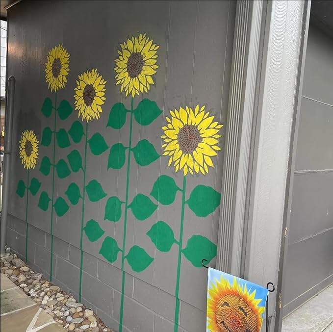 Large Flower Stencils for Wood Fence Sunflower Stencil for Painting on Walls Furniture Fabrics DIY Decor
