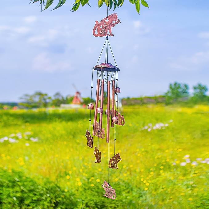 Cat Wind Chimes for Outside,Cat Gifts for Women/Men/Sympathy Gift/Memorial/Festival Birthday Gifts Metal windchimes Outdoors/Indoors,Patio,Garden Decor,Yard Decor,Porch
