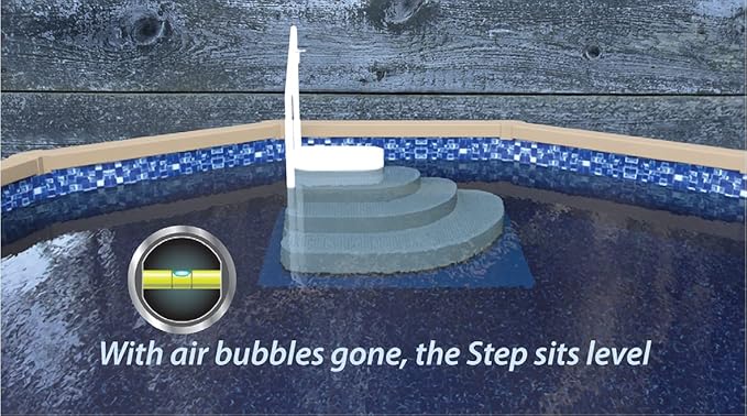 Aqua Select Resin Pool Steps for Above Ground Pools | Seaside Mist Blue | Heavy-Duty ABS Construction | 350 lb Capacity, Non-Slip Step Treads, & Handrail | Includes Liner Guard | No Weights Needed