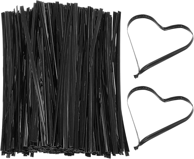 PATIKIL Bag Twist Ties 6 Inch, 800 Pcs Metallic Bread Ties for Treat Plastic Bags Gift Wrapping Candy Coffee Bag Plant Party Cake Favor, Black