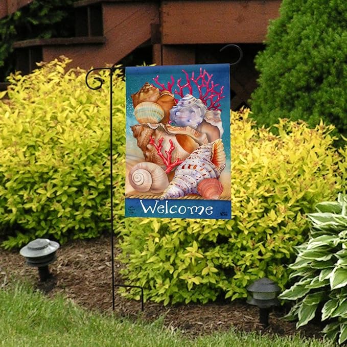 Seashell Welcome Summer Garden Flag Beach Nautical 12.5" x 18" Briarwood Lane