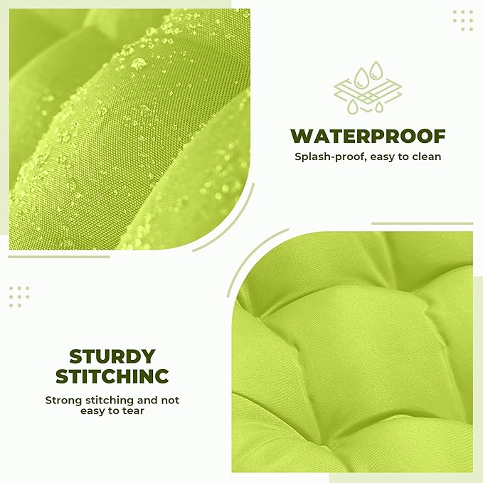 Wicker Chair Cushions of 5 Pieces, Waterproof Outdoor Loveseat Cushion for Wicker Furniture, 1 Love Seat Cushion, 2 U-Shape and 2 Lumbar Pillows for Patio Furniture (Light Green)