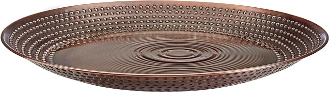 Bird Bath Basin Only, Water Fountain for Outside Backyard, Outdoor, Patio, Garden, Birdbath Gift for Bird Lovers Watchers, Large 20" Copper Metal Bronze Finish by Good Directions