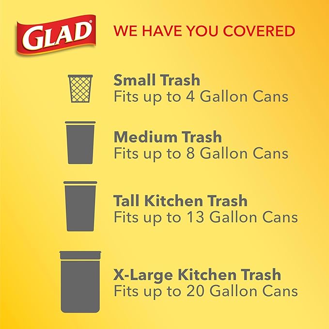 Glad Small Kitchen Drawstring Trash Bags, 4 Gallon, Febreze Sweet Citron & Lime, 34 Count