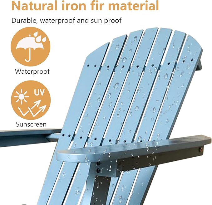 PayLessHere Adirondack Chairs, Weather Resistant Patio Chairs with Pinewood Wooden Textured for Patio Lawn Garden Backyard Deck Pool Beach Fire Pit