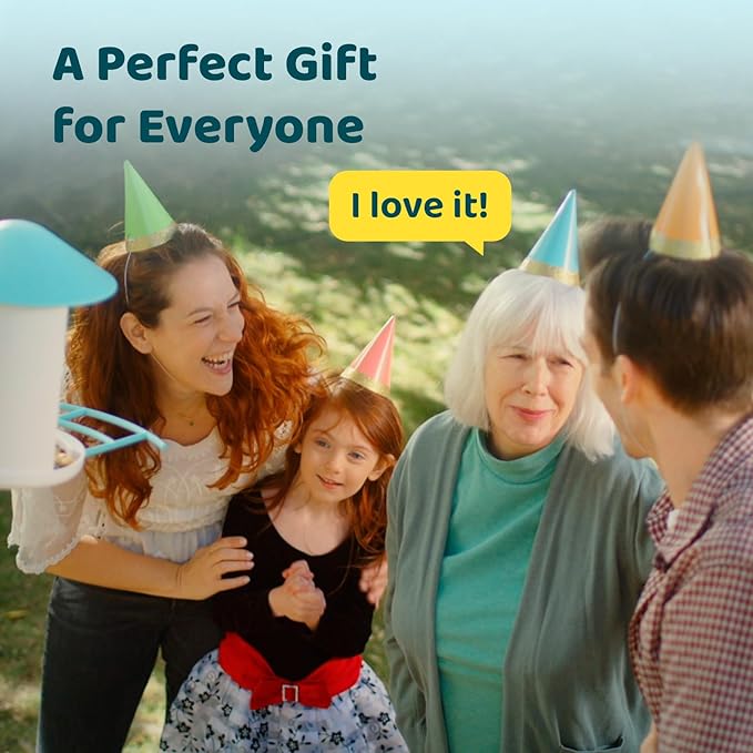 NETVUE by Birdfy AI Smart Bird Feeder with Camera, AI Auto Capture Each Bird Visit & Identify 6000+ Species, Cloud Store & Live Birdwatching, Ideal Gift (Yellow)