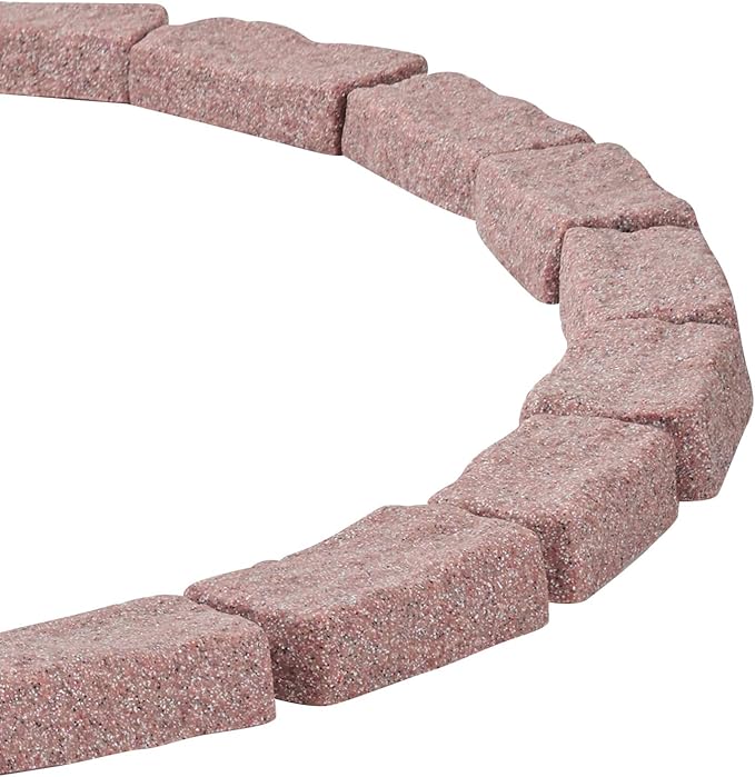 VEVOR Faux Stone Landscape Edging, No Dig Garden Edging Border, Flexible Blocks for Lawn Edging, Flower Beds, Driveway, Yards with 12 Spikes, 4 Pack 24 Bricks 16FT Kit, 46.5" Lx 3.7" W x 2.2" H, Brown