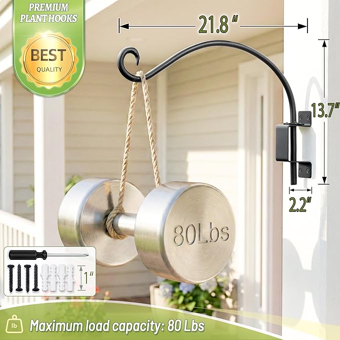 AJART Bird Feeder Hanger for Outside:22-inch Swivel Hanging Plant Hangers Bracket Outdoor for Garden Patio Yard Tree Wall Mount - Hummingbird Feeder Hooks