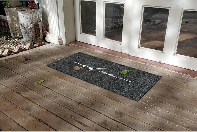 AAZZKANG Welcome Mat Outdoor Large 18"x48" with Non Slip Rubber Backing Easy to Clean Entry Mats for Outside Inside High Traffic Areas Front Door Entrance Doormat