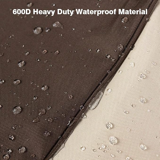 Vailge Waterproof Patio Chaise Lounge Cover, 600D Heavy Duty Outdoor Lounge Chair Covers,UV Resistant Patio Furniture Covers,Medium,Beige & Brown