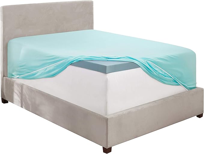 Clara Clark Fitted Sheet, Extra Deep Pocket Fits Deep Mattress, Luxury Soft Fitted Sheet Only, Full Aqua Light Blue