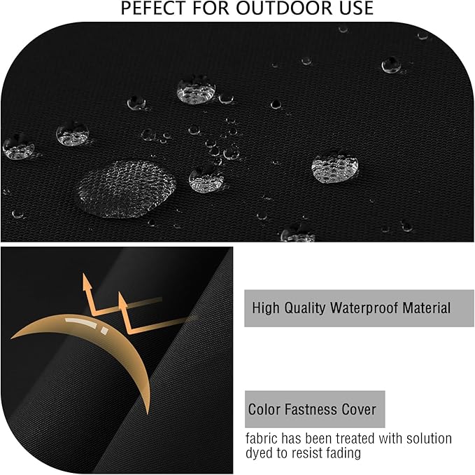 idee-home Outdoor Bench Cushion Waterproof, Bench Cushions for Outdoor Furniture, Patio Porch Swing Replacement Seat Pad with Ties for Garden Backyard, 36 x 18 Inch Black