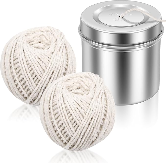 2 Pcs Cotton String Balls Cooking Strings Garden Twine Kitchen Butchers Twine for Meat Tying Baking Roasting DIY Project Craft Art