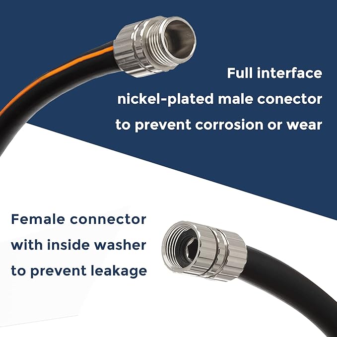 Giraffe Tools Garden Hose 5ft x 5/8", Custom Length, Heavy Duty, No Kink, Flexible, Rubber Garden Hose, Leakproof Water Hose, 5ft Male to Female Hose, 600 Burst PSI