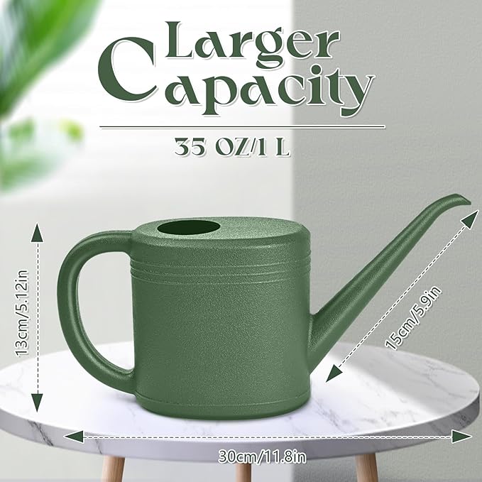 Watering Can - for Indoor and Outdoor Plant Garden - 1/4 Gallon - Green