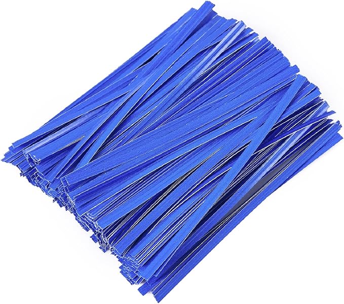 Tangyinrd 1000 Pcs 5" Blue Twist Ties, Plant Ties Cable Ties Reusable Bread Ties for Party Cello Candy Coffee Treat Bags Cake Pops