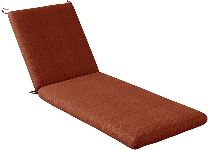 Codi Outdoor Chaise Lounge Chair Cushions 80"x26"x3.5" – Linen Texture, Fade Resistant, Waterproof, Removable Cover, Thick Soft Padding for Patio Furniture & Pool Relaxation, Spice