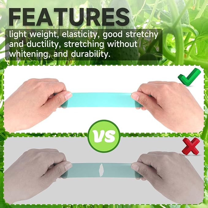 Easytle Stretch Tie Tape Roll, 1" 150ft Garden Tie Tape Reusable Garden Plant Ties Thick Sturdy Plant Ribbon Garden Green Vinyl Stake Gardening Tools for Indoor Outdoor Patio Plant Use