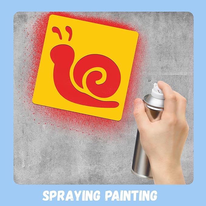 24 Pcs Stencils Garden Themed Sidewalk Chalk Stencils Outdoor Stencil for Painting Simple Style Cute Template 6 Inches