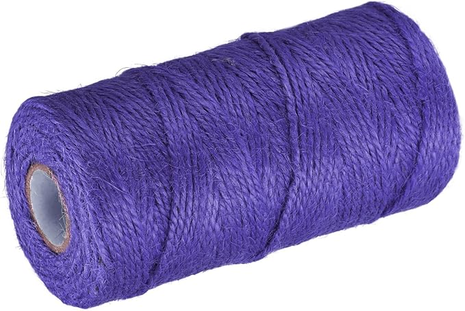 MECCANIXITY 328 Feet Garden Twine, 2mm Craft Jute Twine String Jute for Artwork, DIY Crafts, Gift Wrapping, Dark Purple