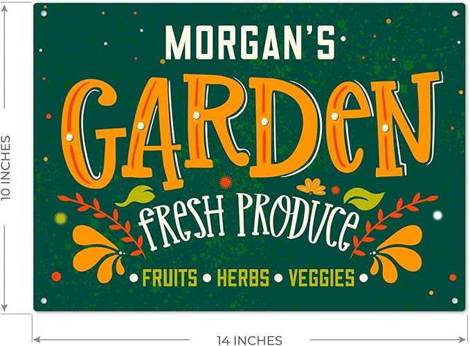 Custom Garden Signs, Personalized Sign for Garden, Ideal for Mom, Mother Or Sign, 10x14 Inches, Rust Free .040 Aluminum, Fade Resistant, Made in USA by Sigo Signs
