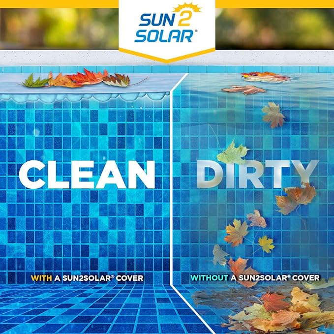 Sun2Solar Clear 14 ft Round Pool Solar Cover | 1600 Series | Heat Retaining Blanket for Inground and Above Ground Swimming Pools | Harness The Sun's Energy to Heat Pool | Bubble Heating Blankets