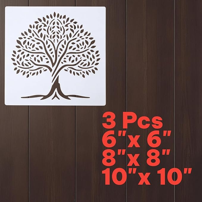 Tree Stencil – Nature Forest Landscape Design Template Pattern Reusable Art Stencil for Painting, Crafting and DIY Projects