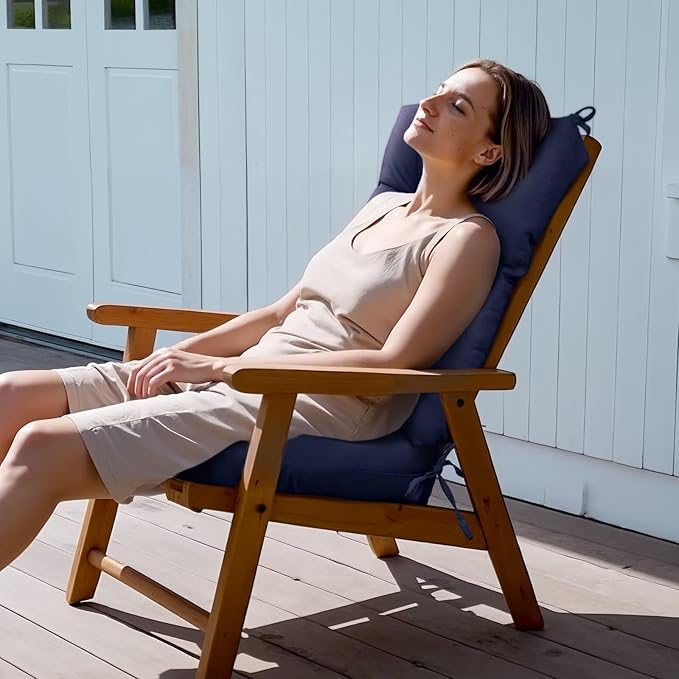 Set of 1 Indoor Outdoor Burgundy Chair Cushion Waterproof High Back Rocking Chair Cushions Soft Patio Chair Pad for Lounger Recliner