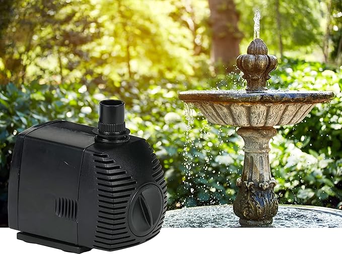 Little Giant PES-380-PW 115-Volt, 380 GPH Magnetic Drive Pump for Fountains and Small Ponds with 15-Ft. Cord, Black, 566718