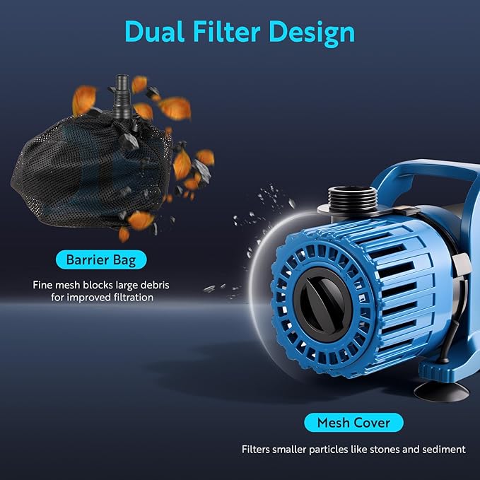 100W 1800GPH Adjustable Flow Pond Pump for Outdoor Ponds, Fountain Pump, Waterfall Pump, Ultra Quiet Operation, UL Listed