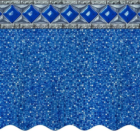 Smartline 21 ft Round Swimming Pool Liner | Crystal Tile | Unibead Style | 54 Inch Wall Height | 20 Gauge Heavy Duty Virgin Vinyl | Designed for Steel Sided Above Ground Pools