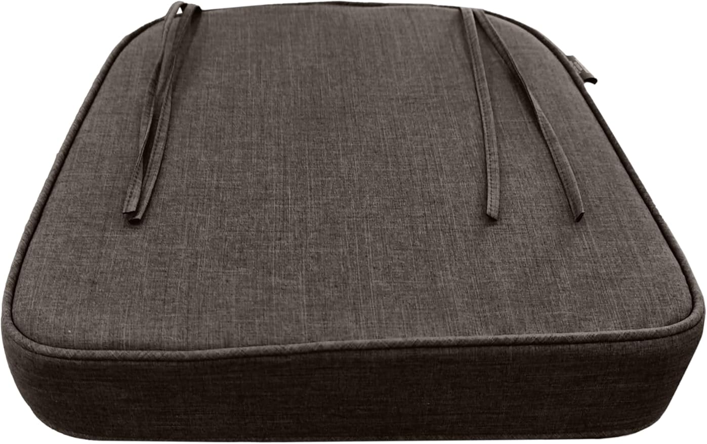 17"x 16"x 3" Patio Chair Cushions Set of 2, Waterproof Outdoor Chair Cushions, Patio Seat Cushion with Adjustable Ties, Darkgrey