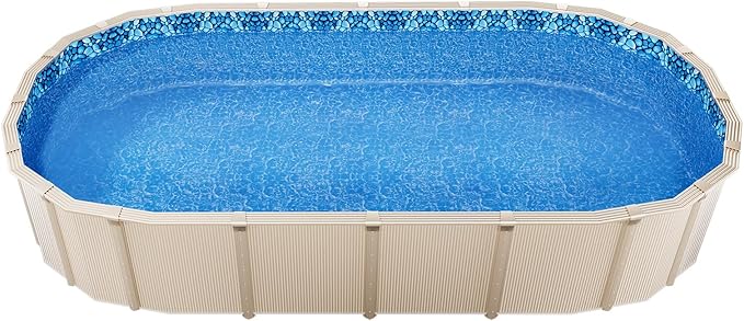 VEVOR 12 x 24 ft Oval Pool Liner, Unibead Above Ground Pool Liners, 52in Wall Height, Durable Standard Gauge Vinyl, Designed for Steel Sided Above-Ground Swimming Pools
