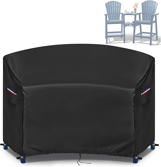 Adirondack Chair Cover,Waterproof Cover for Tall Adirondack Chair Set of 2,Patio Chairs Cover for Tall Adirondack Chairs with Table,81"Wx30''Dx49''H,Black
