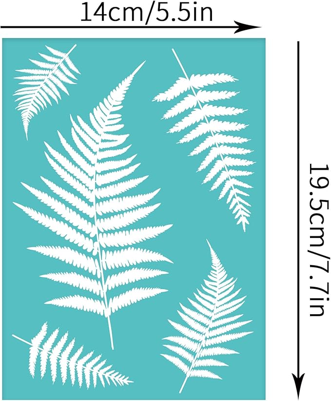 OLYCRAFT 2Pcs Self-Adhesive Silk Screen Printing Stencil Leaf Stencils Plant Mesh Transfer Stencil Reusable Silk Screen Stencil for Painting on Wood T-Shirt Fabric - 7.7x5.5 Inch
