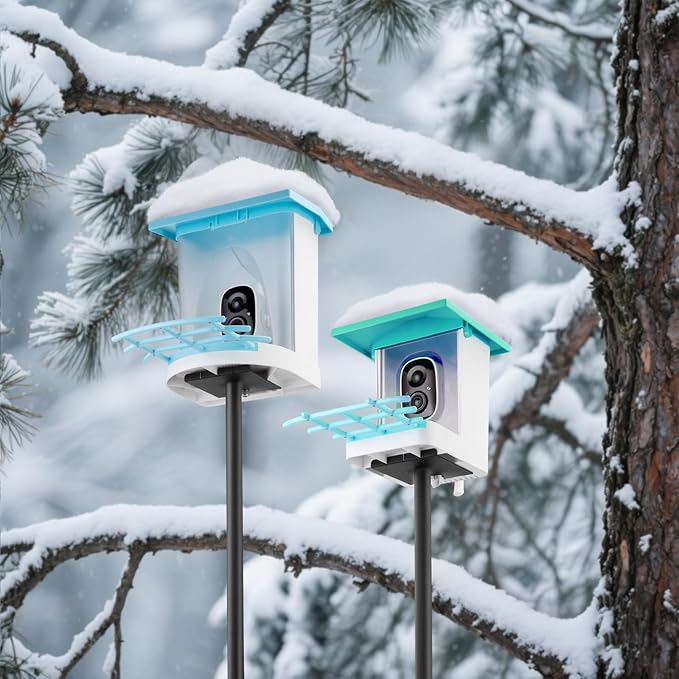 Bird Feeder Pole Kit 80.5 Inch, Outdoor Heavy Duty Birdhouse Pole, 6 Base Adjustable Bird Feeder Holder (for G08,G11Bird Feeder)