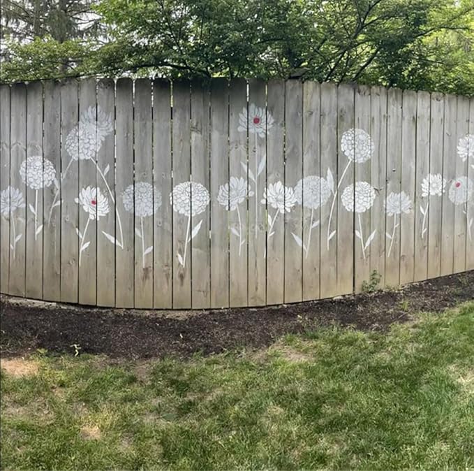 Large Flower Stencils for Painting Flower Stencils for Walls 14” Floral Stencil Templates for Garden Fence Wood Furniture