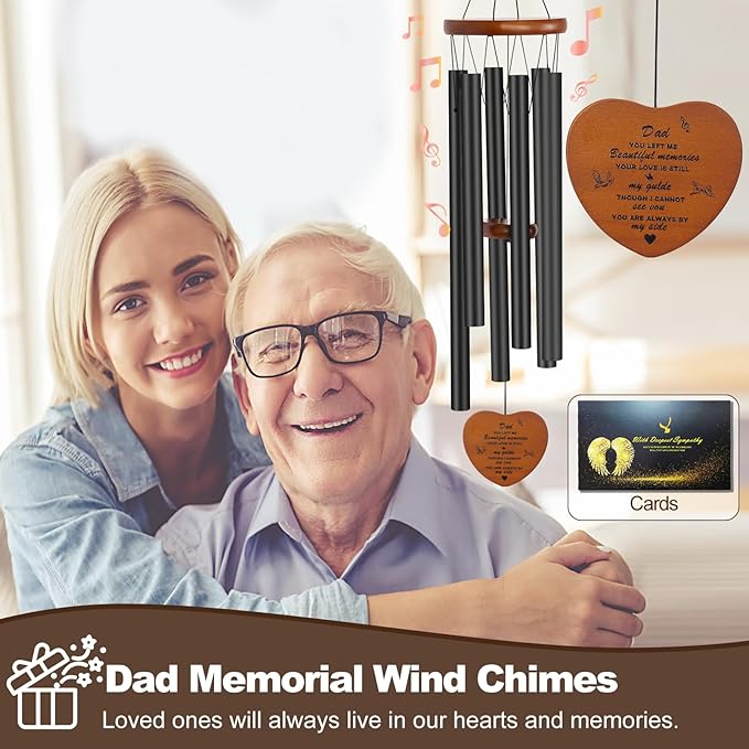 Memorial Gifts for Loss of Father,Windchimes in Memory of a Loved One Sympathy Gifts for Loss of Dad Memorial Wind Chimes for Loss of Father Remembrance Funeral Bereavement Gifts