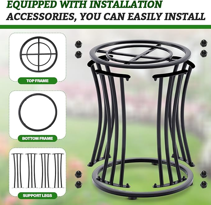 Mini Pond Kit Stand 16 Tall Garden Pond Stand for Indoor Waterfall Holder Garden Rack, Black