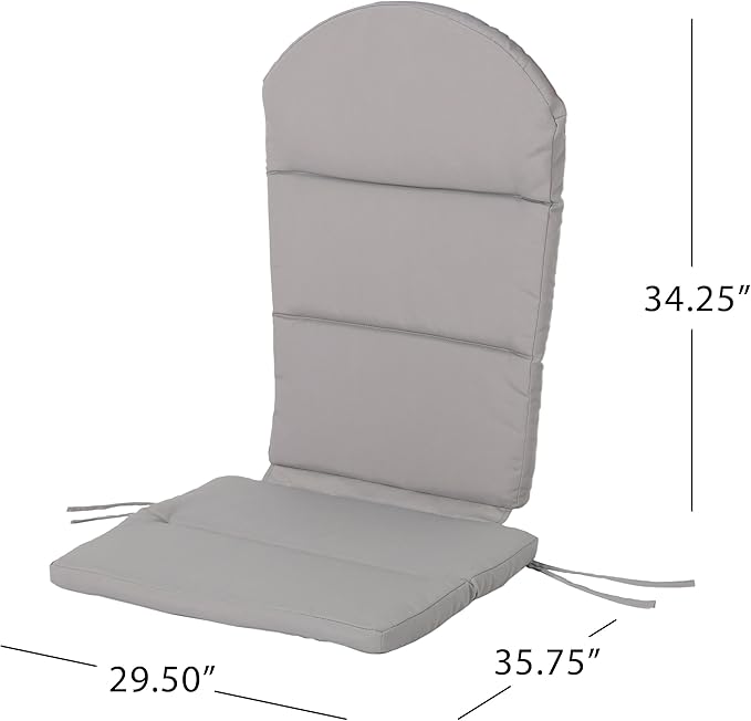 Christopher Knight Home Terry Outdoor Water-Resistant Adirondack Chair Cushions (Set of 2), Gray, 2 Count (Pack of 1), Grey