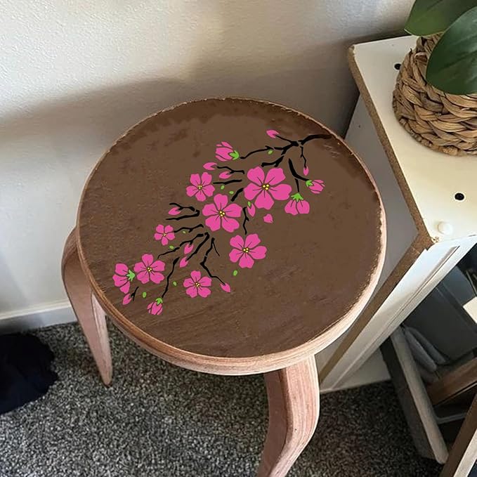 Large Wildflower Stencils for Painting on Wall Reusable, 15 Inch Spring Flower Dragonfly Stencils Floral Pottery Stencil Templates for Garden Walls Wood Canvas Fabric Home Decor