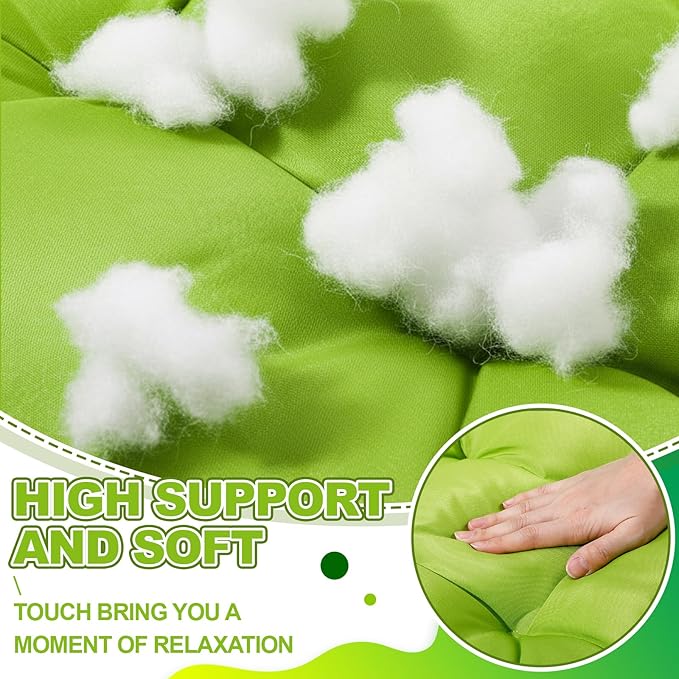 Barydat 3 Pack Wicker Furniture Cushions Waterproof Outdoor/Indoor Tufted Wicker Chair Cushions 1 Loveseat and 2 U-Shape Rattan Chairs for Patio Furniture, Rattan Love Seat, Bench (Grass Green)
