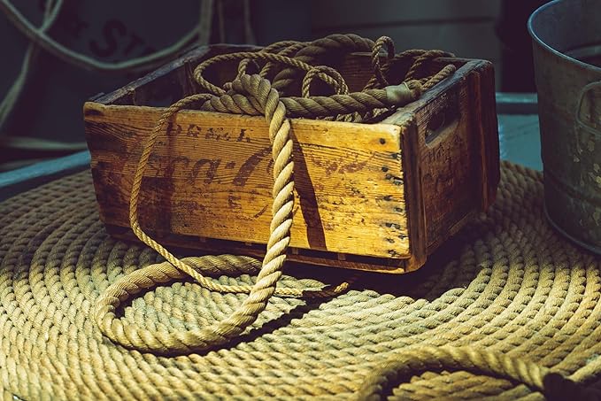 Jute Rope Garden Twine String Indoor and Outdoor DIY Twisted Manila Rope Home Decor Crafts for Gardening Thick Rope Natural Nautical Nemp Strong Jute Rope (50, 3/4 inch)