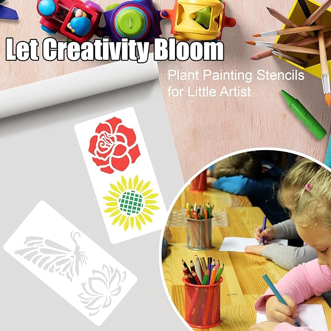 28 Pieces Stencils for Painting Leaves Plants Templates Flower Craft Stencil Reusable Plastic DIY Drawing Template Tropical Stencils for Paint on Wood Wall Rock Home Decor