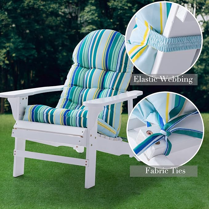 Enipate Weather Resistant Adirondack Chair Cushions Set of 2, High Back Rocking Chair Cushion, Indoor Outdoor Patio Tufted Thicken Lounge Cushion Seat Pads