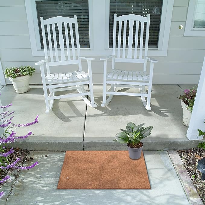 AAZZKANG Set of 2 Door Mats Outdoor Multi-Purpose Blank Doormat Non Slip Shoe Mat Ultra Absorb Mud Easy to Clean t for Outside,Inside,Garden Entrance Brown