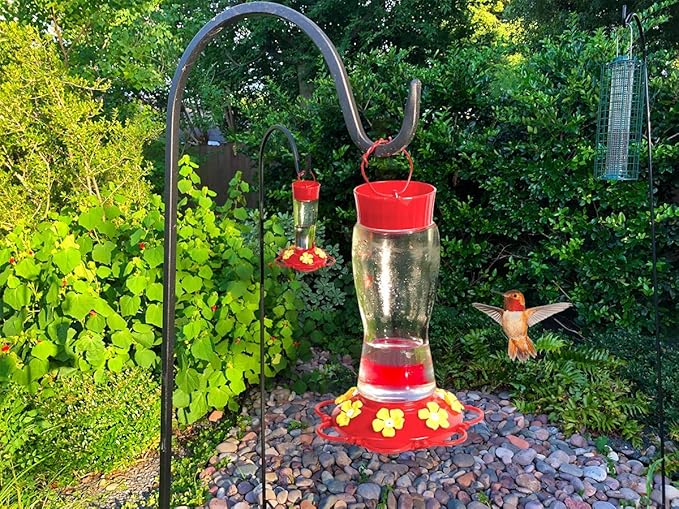 30 Oz Hanging Plastic Hummingbird Feeder for Outdoor Use 1 Pack