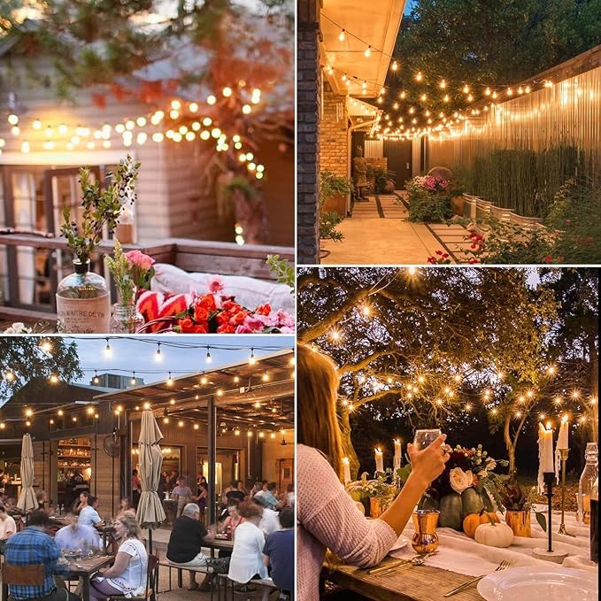 Moonflor 26 Pack S14 Light Bulbs, 11 Watt Replacement Incandescent Glass Bulbs with E26 Medium Base for Outdoor Patio Garden Vintage String Lights